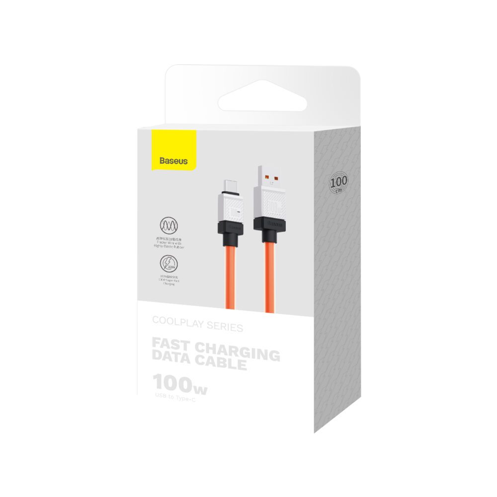 339408_oryg Baseus cable CoolPlay USB - USB-C 1m 100W orange