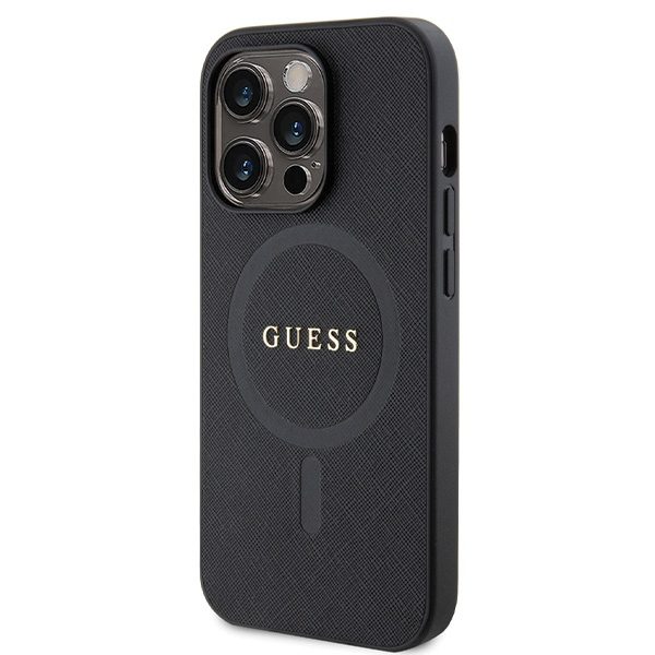 Guess case for iPhone 14 Pro 6,1" GUHMP14LPSAHMCK black HC PU Saffiano Magsafe