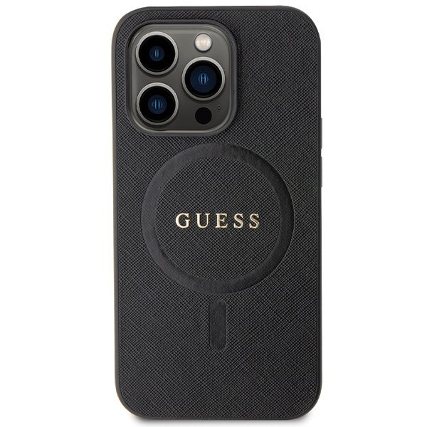 Guess case for iPhone 14 Pro 6,1" GUHMP14LPSAHMCK black HC PU Saffiano Magsafe