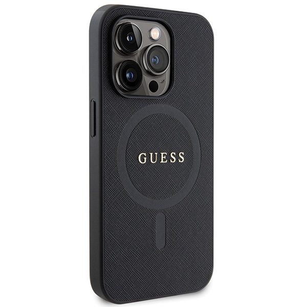 Guess case for iPhone 14 Pro 6,1" GUHMP14LPSAHMCK black HC PU Saffiano Magsafe