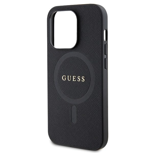 Guess case for iPhone 14 Pro 6,1" GUHMP14LPSAHMCK black HC PU Saffiano Magsafe