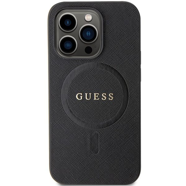 339805_oryg Guess case for iPhone 14 Pro Max 6,7" GUHMP14XPSAHMCK black HC PU Saffiano Magsafe