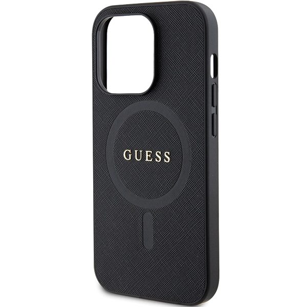339808_oryg Guess case for iPhone 14 Pro Max 6,7" GUHMP14XPSAHMCK black HC PU Saffiano Magsafe