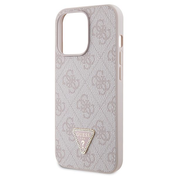 339993_oryg Guess case for iPhone 13 Pro Max 6,7" GUHCP13XP4TDSCPP pink HC PU Leather Metal Logo Strass Crossbody