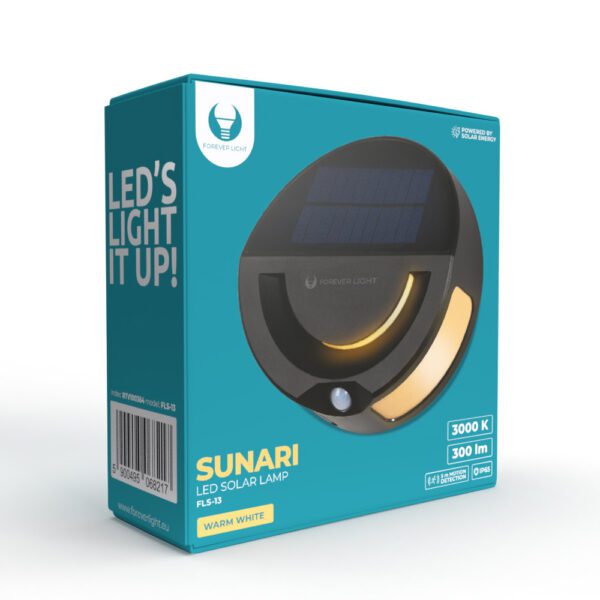Forever Light Solar LED Lamp SUNARI FLS-13 32*SMD PIR 6W 300lm 3000K 1200mAh Li-ion
