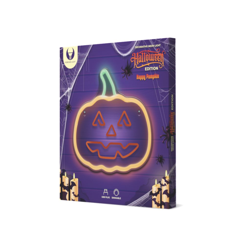 342630_oryg Neon PLEXI LED HAPPY PUMPKIN orange green FPNE10 Forever Light