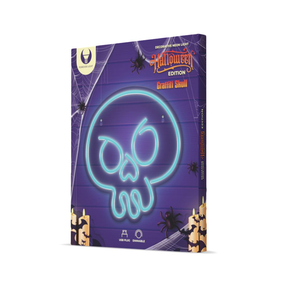 342651_oryg Neon PLEXI LED GRAFFITI SKULL turquoise FPNE15 Forever Light