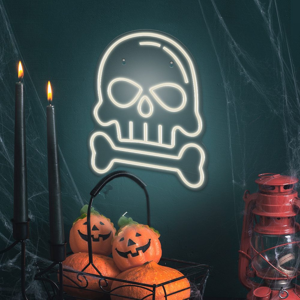 342670_oryg Neon PLEXI LED SKULL WITH BONE white FPNE18 Forever Light
