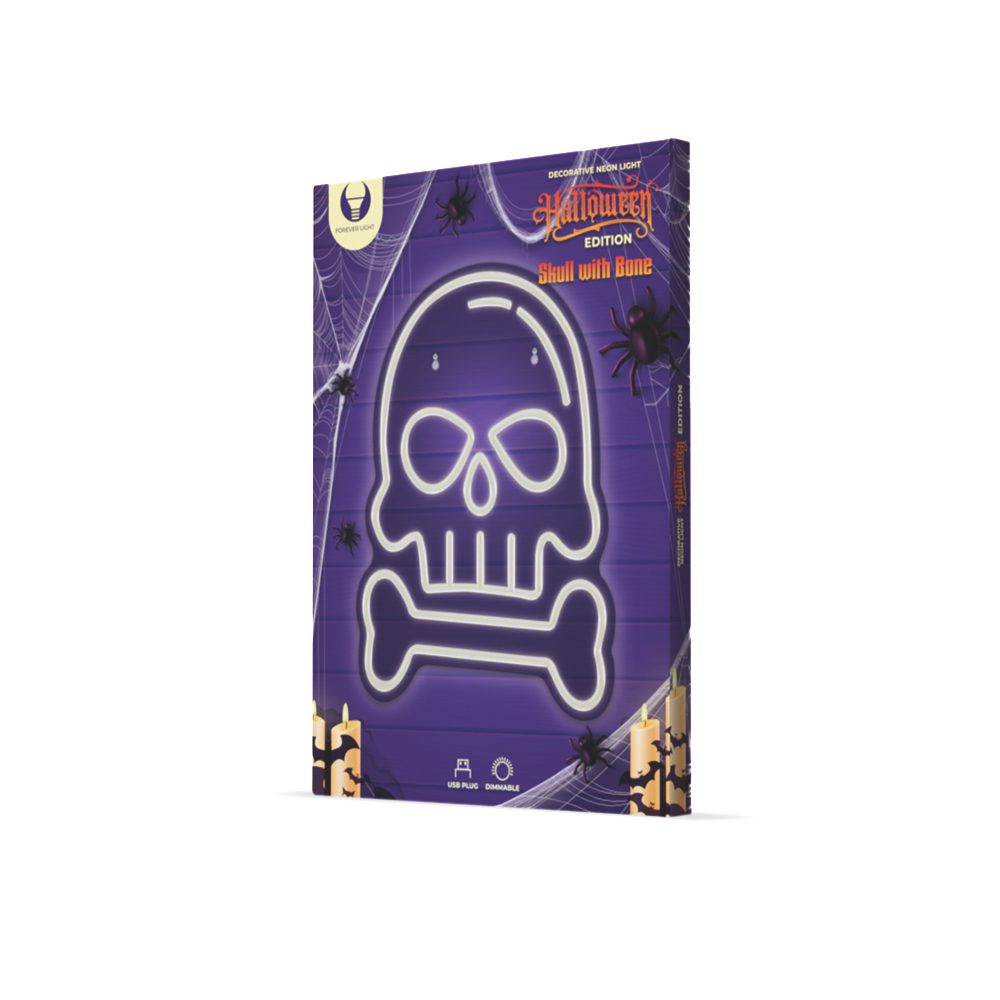 342671_oryg Neon PLEXI LED SKULL WITH BONE white FPNE18 Forever Light