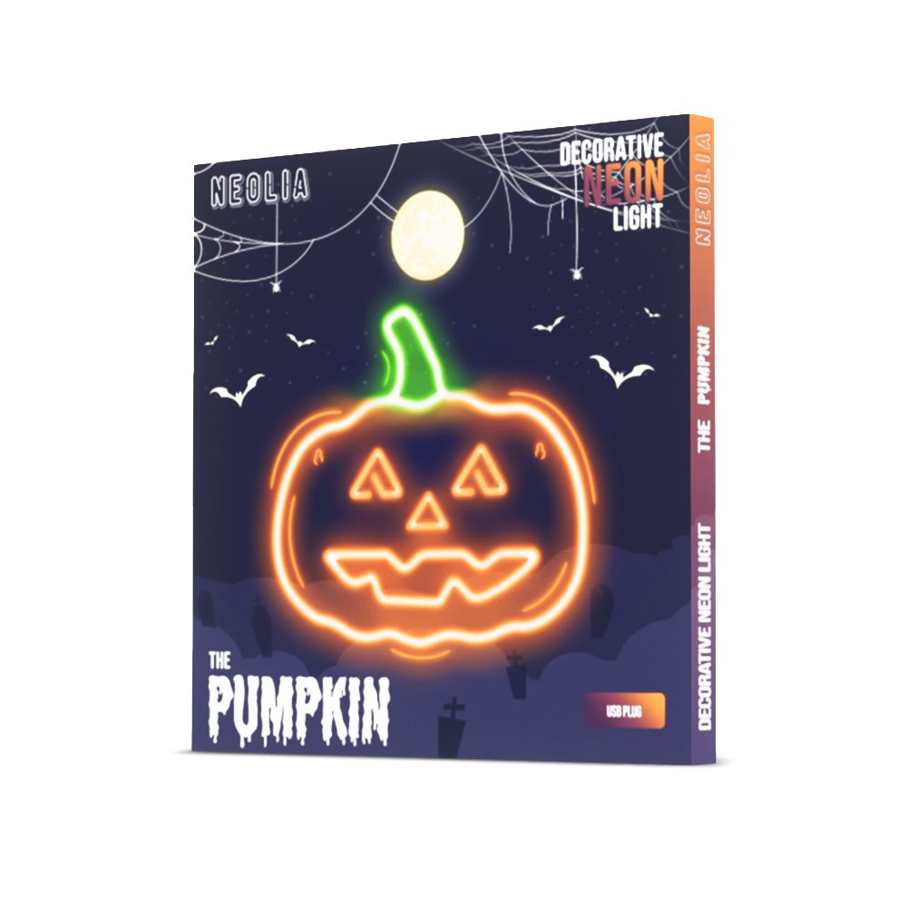 342681_oryg Neon PLEXI LED PUMPKIN WITH STEM orange green NNE13 Neolia