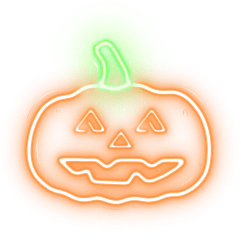 342698_oryg Neon PLEXI LED PUMPKIN WITH STEM orange green NNE13 Neolia