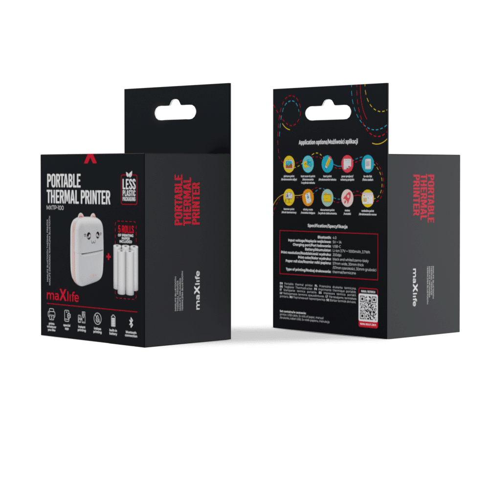 Maxlife BT thermal printer MXTP-100 pink