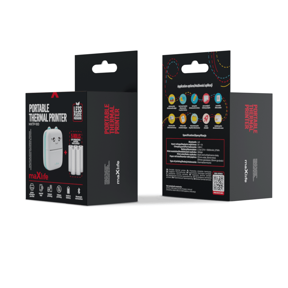 Maxlife BT thermal printer MXTP-100 blue