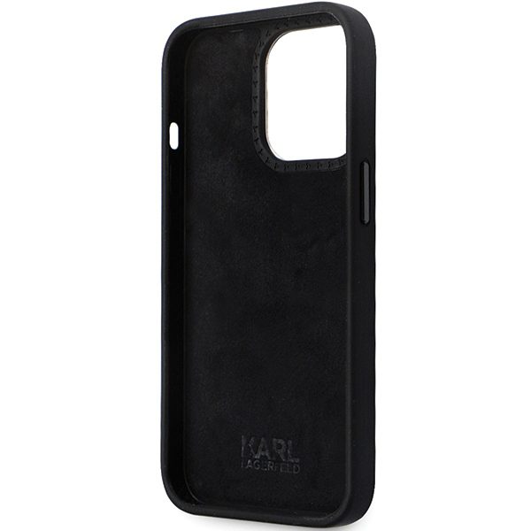 Karl Lagerfeld case for iPhone 14 Pro 6,1" KLHCP14LSMHKNPK black HC Silicone Ikonik Metal Pin