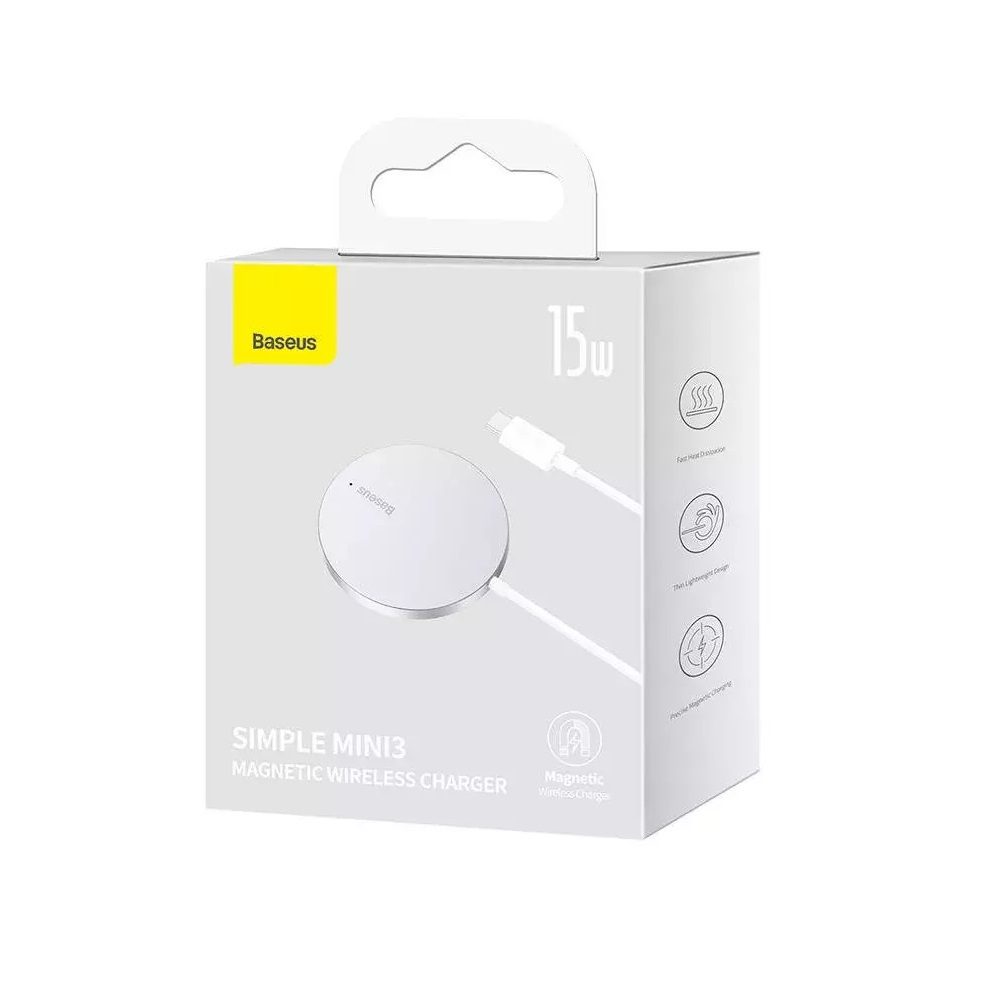 343892_oryg Baseus wireless charger Simple Mini 3 15W silver magnetic