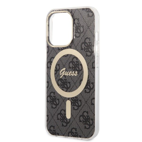 345049_oryg Guess set case + charger for iPhone 13 Pro 6,1" GUBPP13LH4EACSK black hard case 4G Print MagSafe