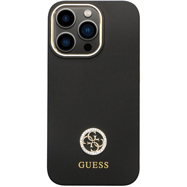 345235_oryg Guess case for iPhone 13 Pro 6,1" GUHCP13LM4DGPK black HC Silicone Logo Strass 4G