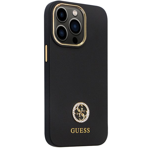 345236_oryg Guess case for iPhone 13 Pro 6,1" GUHCP13LM4DGPK black HC Silicone Logo Strass 4G