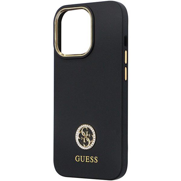 345238_oryg Guess case for iPhone 13 Pro 6,1" GUHCP13LM4DGPK black HC Silicone Logo Strass 4G