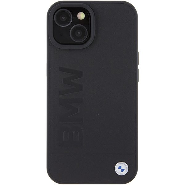 BMW case for iPhone 15 6,1" BMHCP15SSLLBK black HC Leather Hot Stamp