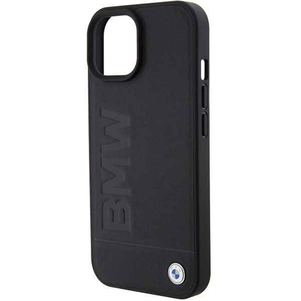 BMW case for iPhone 15 6,1" BMHCP15SSLLBK black HC Leather Hot Stamp