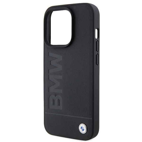 BMW case for iPhone 15 Pro Max 6,7" BMHCP15XSLLBK black HC Leather Hot Stamp