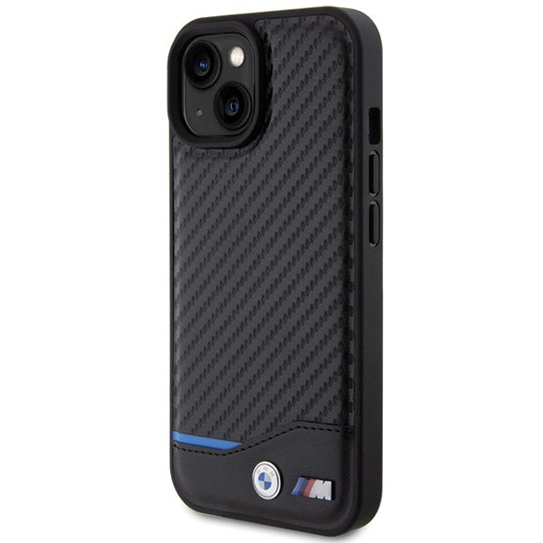 BMW case for iPhone 15 6,1" BMHCP15S22NBCK black HC PU Carbon