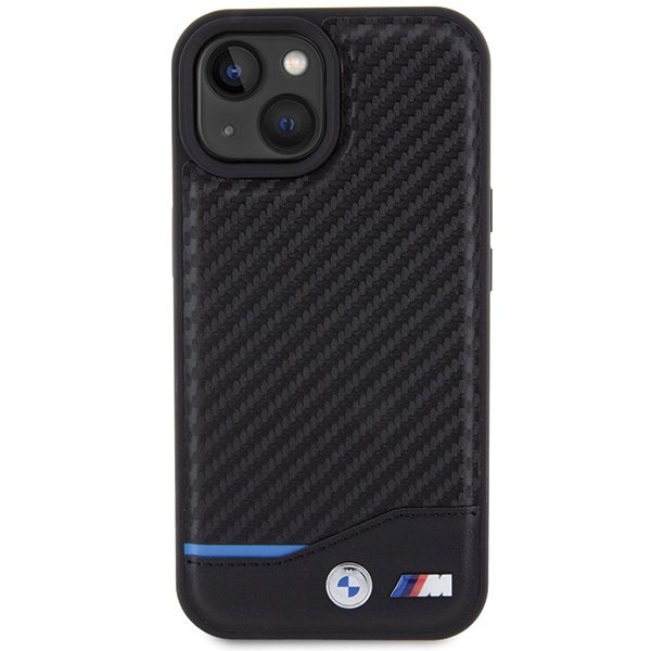 BMW case for iPhone 15 6,1" BMHCP15S22NBCK black HC PU Carbon