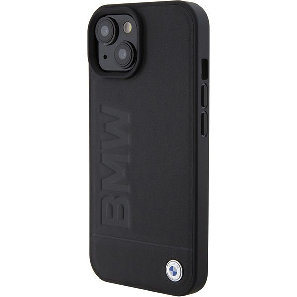 345592_oryg BMW case for iPhone 15 Plus 6,7" BMHMP15MSLLBK black HC Magsafe Leather Hot Stamp