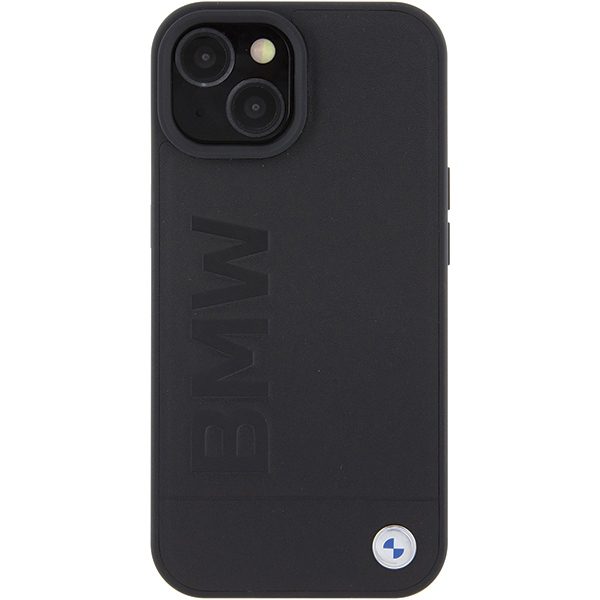345593_oryg BMW case for iPhone 15 Plus 6,7" BMHMP15MSLLBK black HC Magsafe Leather Hot Stamp