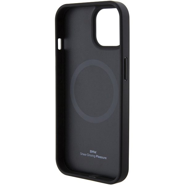 345597_oryg BMW case for iPhone 15 Plus 6,7" BMHMP15MSLLBK black HC Magsafe Leather Hot Stamp