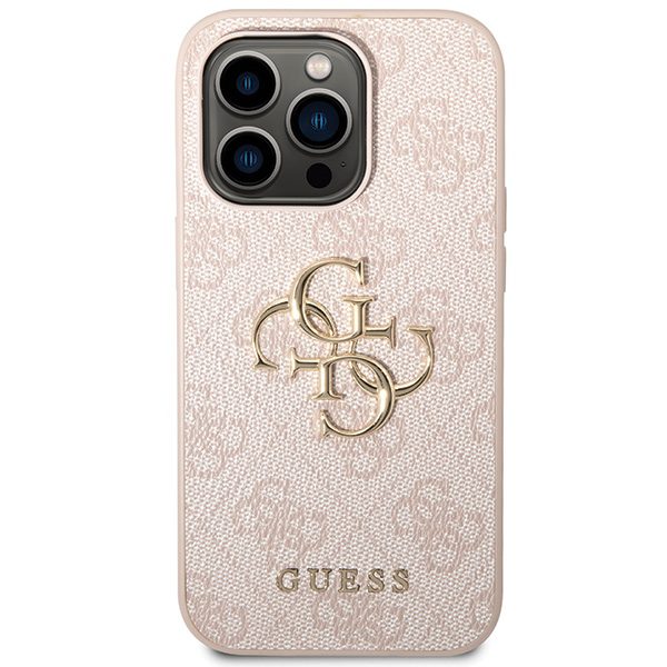 Guess case for iPhone 15 Pro 6,1" GUHCP15L4GMGPI pink HC PU Leather 4G Metal Logo