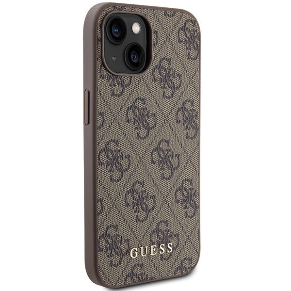 Guess case for iPhone 15 6,1" GUHCP15SG4GFBR brown HC PU 4G Metal Logo