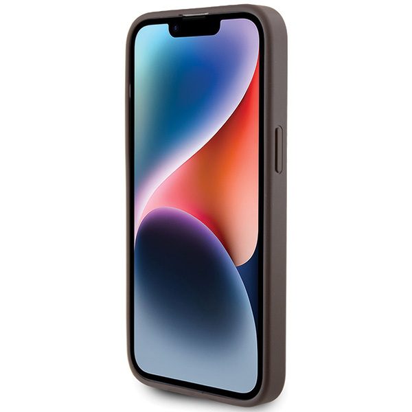 Guess case for iPhone 15 Pro Max 6,7" GUHCP15XG4GFBR brown HC PU 4G Metal Logo