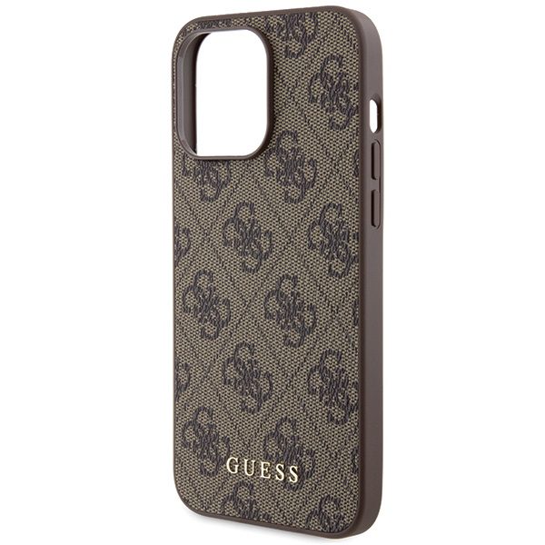 Guess case for iPhone 15 Pro Max 6,7" GUHCP15XG4GFBR brown HC PU 4G Metal Logo
