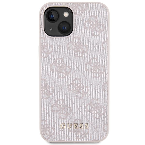 Guess case for iPhone 15 6,1" GUHCP15SG4GFPI pink HC PU 4G Metal Logo