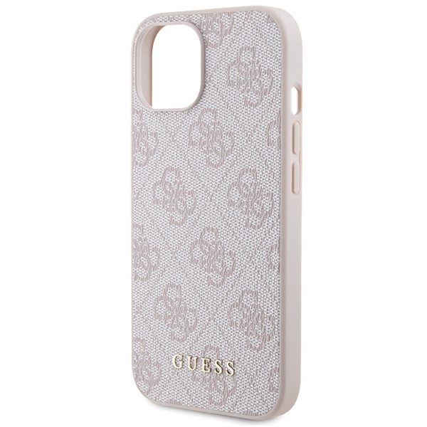 Guess case for iPhone 15 6,1" GUHCP15SG4GFPI pink HC PU 4G Metal Logo