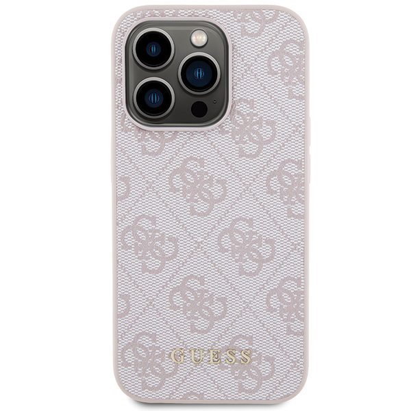 Guess case for iPhone 15 Pro 6,1" GUHCP15LG4GFPI pink HC PU 4G Metal Logo
