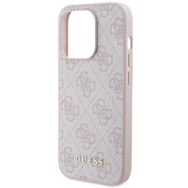 Guess case for iPhone 15 Pro 6,1" GUHCP15LG4GFPI pink HC PU 4G Metal Logo