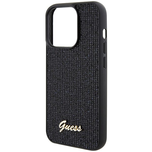 345994_oryg Guess case for iPhone 15 Pro 6,1" GUHCP15LPMSDGSK black HC PU Disco Script Metal