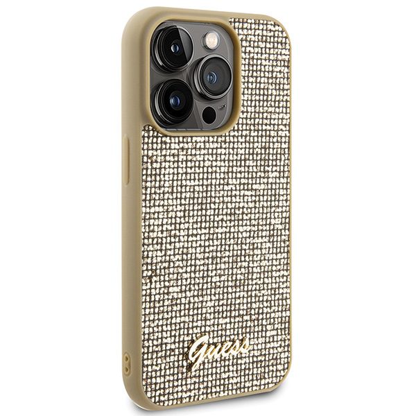 346040_oryg Guess case for iPhone 15 Pro 6,1" GUHCP15LPMSDGSD gold HC PU Disco Script Metal