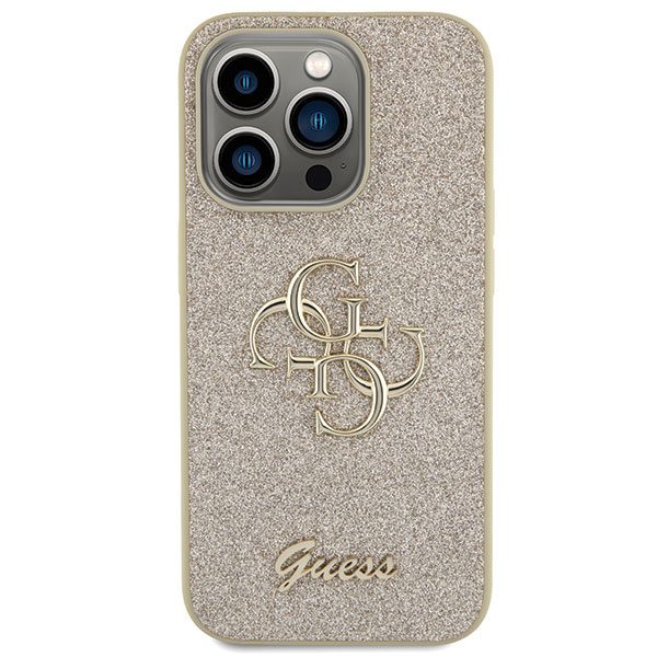 Guess case for iPhone 15 Pro Max 6,7" GUHCP15XHG4SGD gold HC Fixed Glitter Big 4G