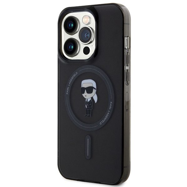 346346_oryg Karl Lagerfeld case for iPhone 15 Pro 6,1" KLHMP15LHFCKNOK black HC Magsafe IML Ikonik