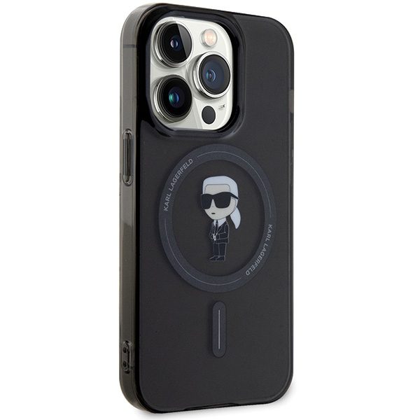 346348_oryg Karl Lagerfeld case for iPhone 15 Pro 6,1" KLHMP15LHFCKNOK black HC Magsafe IML Ikonik
