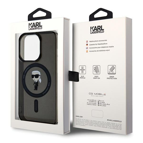 346352_oryg Karl Lagerfeld case for iPhone 15 Pro 6,1" KLHMP15LHFCKNOK black HC Magsafe IML Ikonik