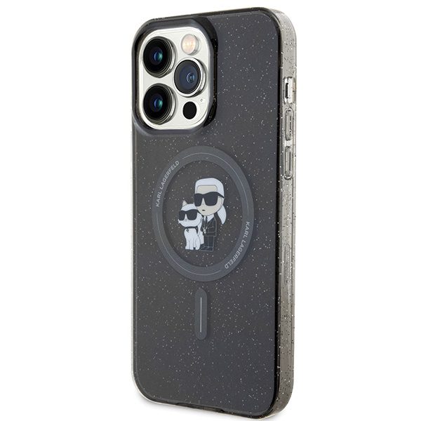 346466_oryg Karl Lagerfeld case for iPhone 15 Pro Max 6,7" KLHMP15XHGKCNOK black HC Magsafe IML KC Glitter