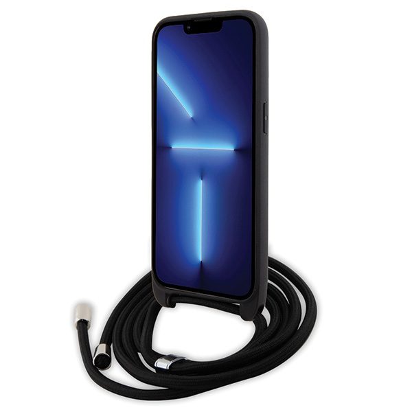 346617_oryg Karl Lagerfeld case for iPhone 15 Pro Max 6,7" KLHCP15XSAKCPSK black HC Saffiano KC Metal Pin Crossbody