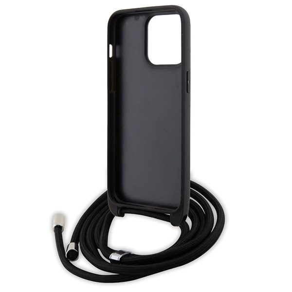 346619_oryg Karl Lagerfeld case for iPhone 15 Pro Max 6,7" KLHCP15XSAKCPSK black HC Saffiano KC Metal Pin Crossbody