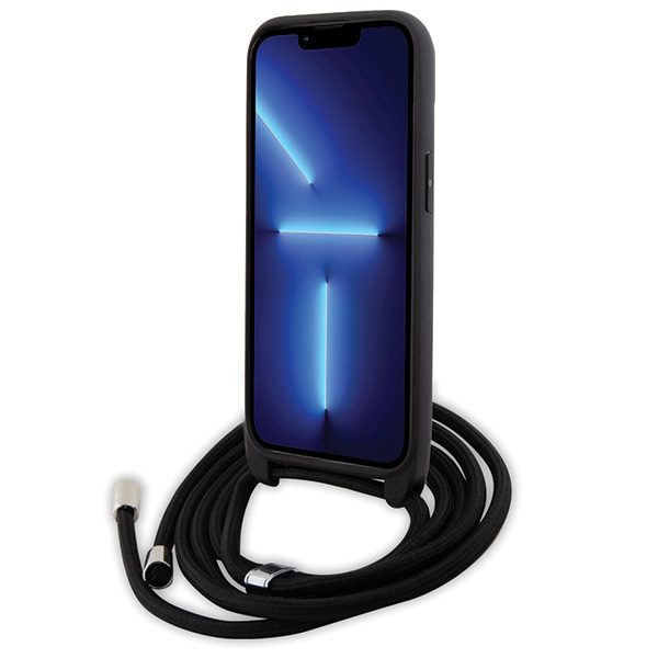 Karl Lagerfeld case for iPhone 15 6,1" KLHCP15SSASKNPSK black HC Saffiano Ikonik Metal Pin Monogram Crossbody