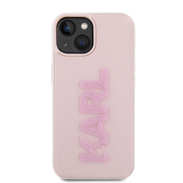 346644_oryg Karl Lagerfeld case for iPhone 15 6,1" KLHCP15S3DMBKCP pink HC 3D Logo Glitter